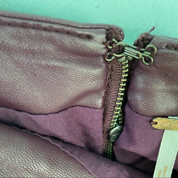 Free People Burgundy Pleather Mini Skirt - Picture 4 of 6